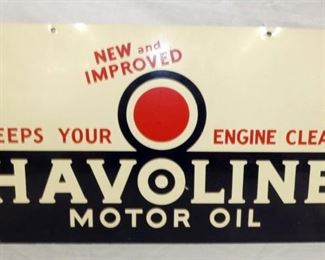 21 1/2X11 1947 HAVOLINE MOTOR OIL SIGN