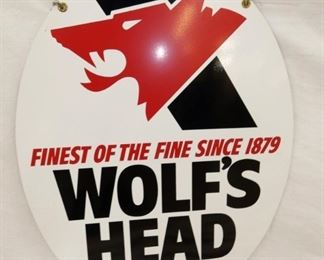 23X30 1979 OLD STOCK WOLF HEAD SIGN