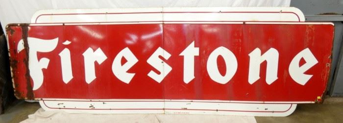 12FT.X48IN PORC. 2PC. FIRESTONE SIGN