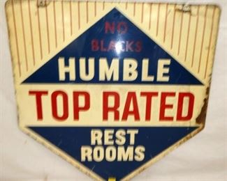 30X30 1963 DS HUMBLE RESTROOMS SIGN