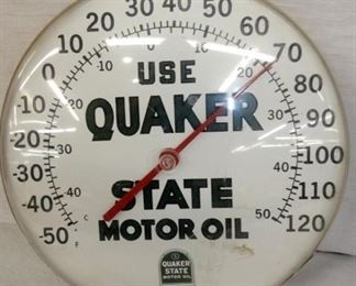 12IN QUAKER STATE THERMOMETER
