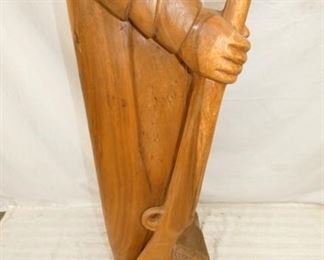 VIEW 5 BOTTOM 6FT. CARVED WOODEN INDIAN 
