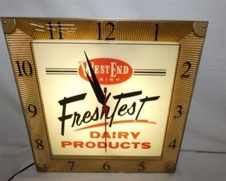 16IN. WESTEND DAIRY LIGHTED CLOCK 