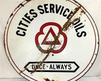 42IN. DS PORC. CITIES SERVICE OIL SIGN 