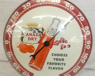 12IN. 1958 Canada Dry THERMOMETER