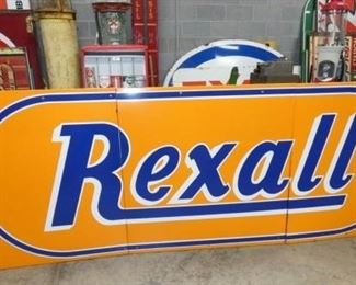 11FT. X 46IN PORC. 3PC. REXALL SIGN
