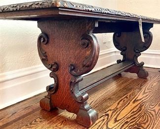 side view of bench legs