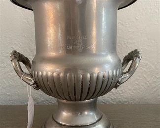 $40.00 vintage, silver-plate trophy, may be used as a vase, champagne chiller, “Homecoming 1936”!!! 10”x11”