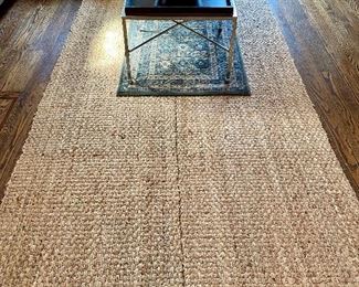 $200.00 each (2 shown), extra-long, natural fiber, woven runners with fringed ends, each 23’ long x 2’ wide