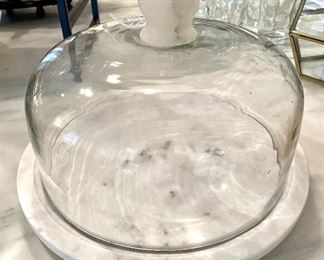 $40.00, glass and marble cake stand