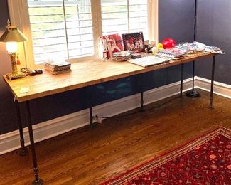 $200, Steampunk style, L O N G custom-made desk, 96”x25”x33”