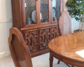 dining room set . China cabinet . table and chairs 