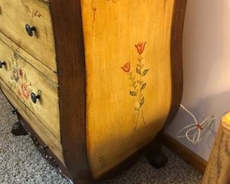 Small Bombay chest of drawers with pull out writing shelf 22"wide x 29"high x 16"deep  