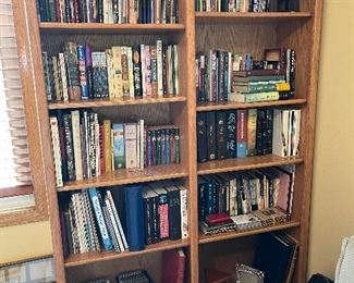 Oak bookcase and books....