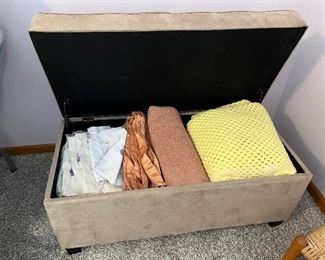 Upholstered storage ottoman