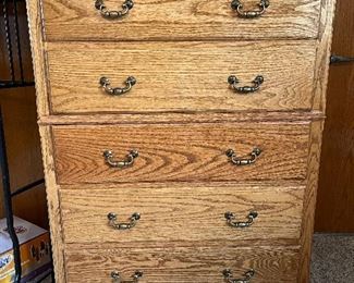 Tall chest of drawers with glass top