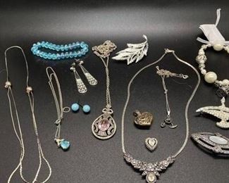 Silvertone Jewelry Fashion Accessory Lot
