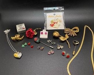 Hearts and Flowers Romantic Love Jewelry Lot