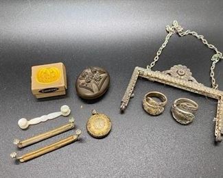 Antique Victorian Sterling Trinket Collectible Jewelry Lot