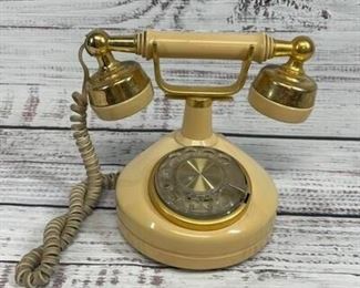 Golden Vintage Rotary Dial Telephone