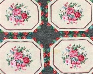 Set of 4 Rose Floral Placemats