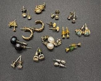 Mixed Lot of Stud Earrings Rhinestone Faux Pearl