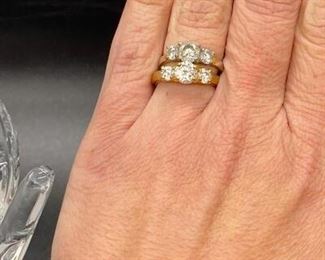 Identical CZ Cubic Zirconia Fashion Rings Goldtone