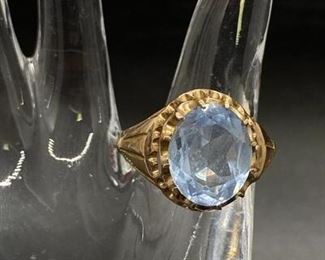 Pale Blue Topaz Aquamarine Gemstone Ring