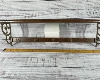 Teacup and Saucer display shelf with hooks and grooves for holding cups and saucers