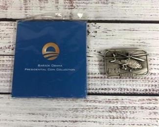 Barack Obama Presidential Pin Collection AH64 Belt Buckle