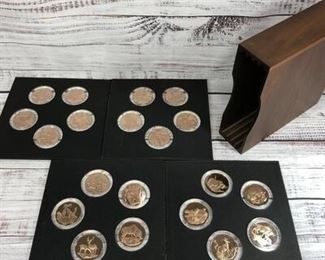 East African Wildlife Society Big Game Medals collection Patrons Edition Solid Bronze Proof Set