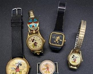Mixed Lot of Disney Mickey Minnie Mouse Watches Parts or Repair