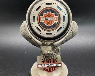 Franklin Mint Harley Davidson Heritage Softail Collector Pocket Watch with Eagle Display Stand