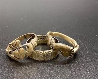 Set of 3 Sterling Silver Fashion Rings