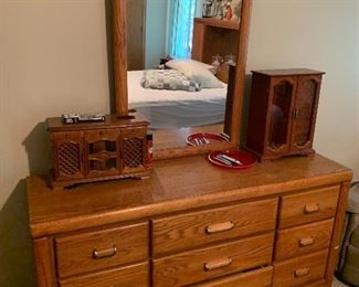 Nine drawer dresser with mirror