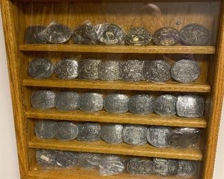 Large collection of Hesston belt buckles