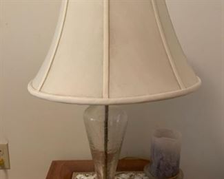 Set of two crackle glass table lamps