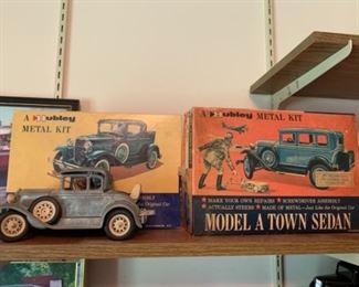 Hubley metal car models 1 assembled and one not