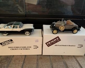 1955 Ford Fairlane Crown Victoria diecast car, 1931 Ford model eight roadster diecast car