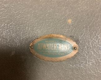 Close up of Atwater Kent radio emblem
