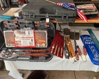 Barbecue tools, metal Ford thermometer