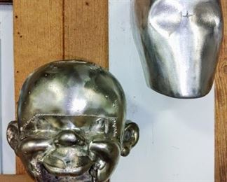 Vintage Large Aluminum Doll Head Mold.
Aluminum Crash Test Dummies Head.