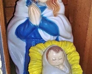 Blow Mold Mary & Baby Jesus