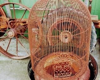 Ant Steel Wagon Wheels.
Ant Bird Cage.
Vint Fire Ring.
Ant Cast Iron Stove Base.