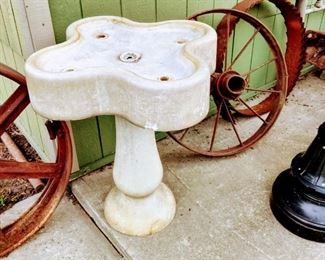 Rare-Ant Porcelain 4 person drinking fountain Salvaged from Flint Park.
Ant Steel Wagon Wheels.