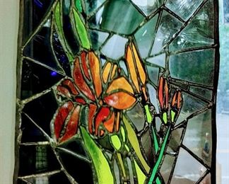 Stained Leaded Glass Panel.