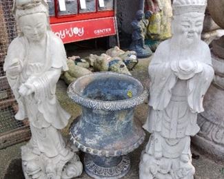Concrete Asian Statues.
Cast Iron Urn.