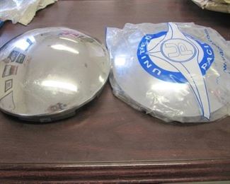 2  NEW  United Pacific Metal Chrome Axle Covers 8 1/2 " Short Lip 5 Even Notch