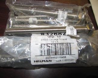 NEW HILLMAN 10 PCS. 316SS CARRIAGE SCREWS 1/2" X 6"