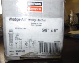 SIMPSON STRONG TIE 6 PCS. EA. OF   5/16"  WEDGE ANCHOR, WASHERS AND NUTS